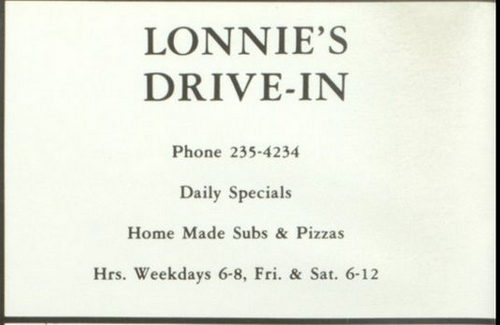 Lonnies Drive-In - 1960S High School Yearbook Ad